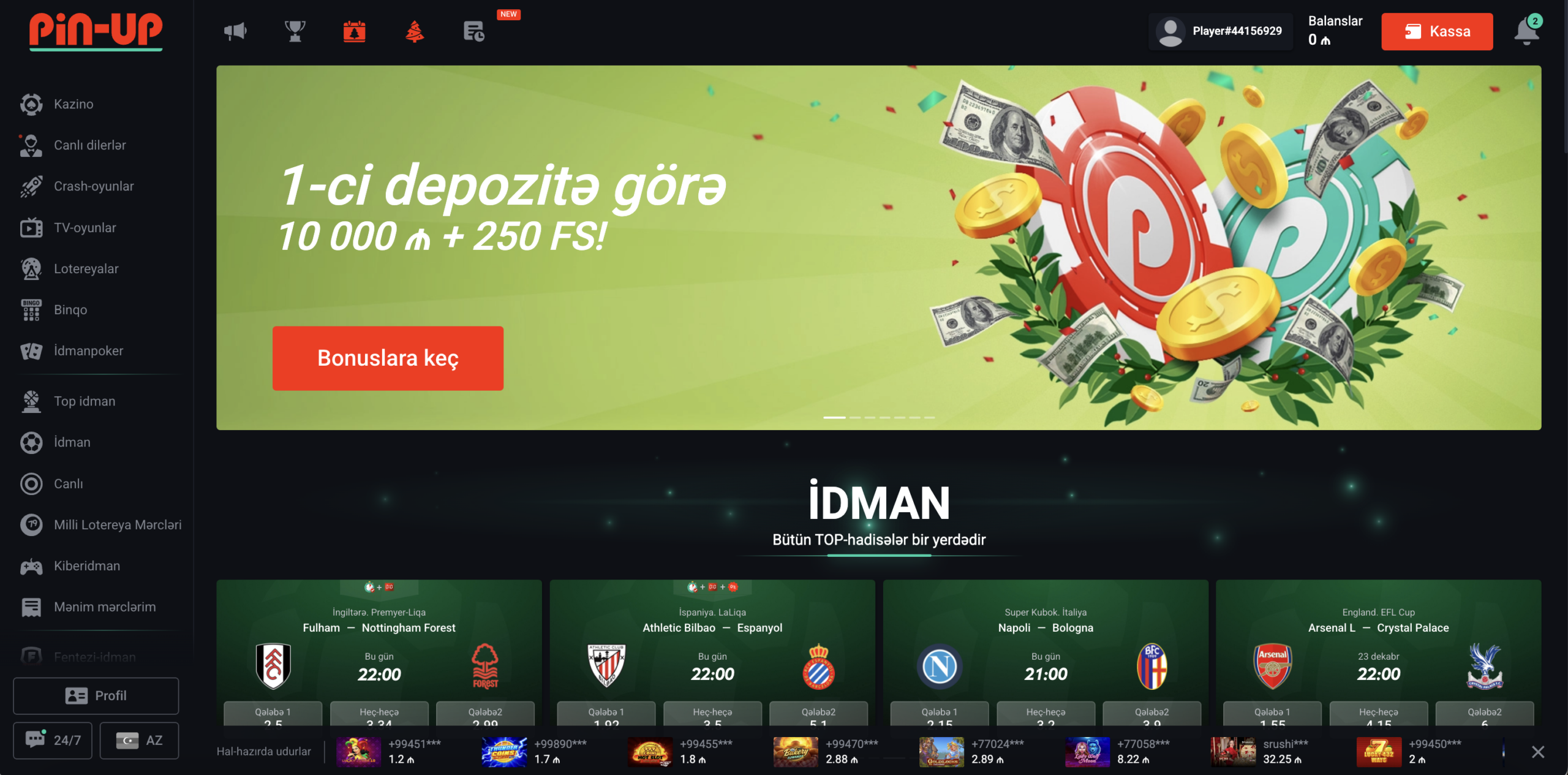 Pin-Up Kazino Azərbaycan - PC Versiyası